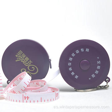 Cinta métrica de costura llavero promocional púrpura